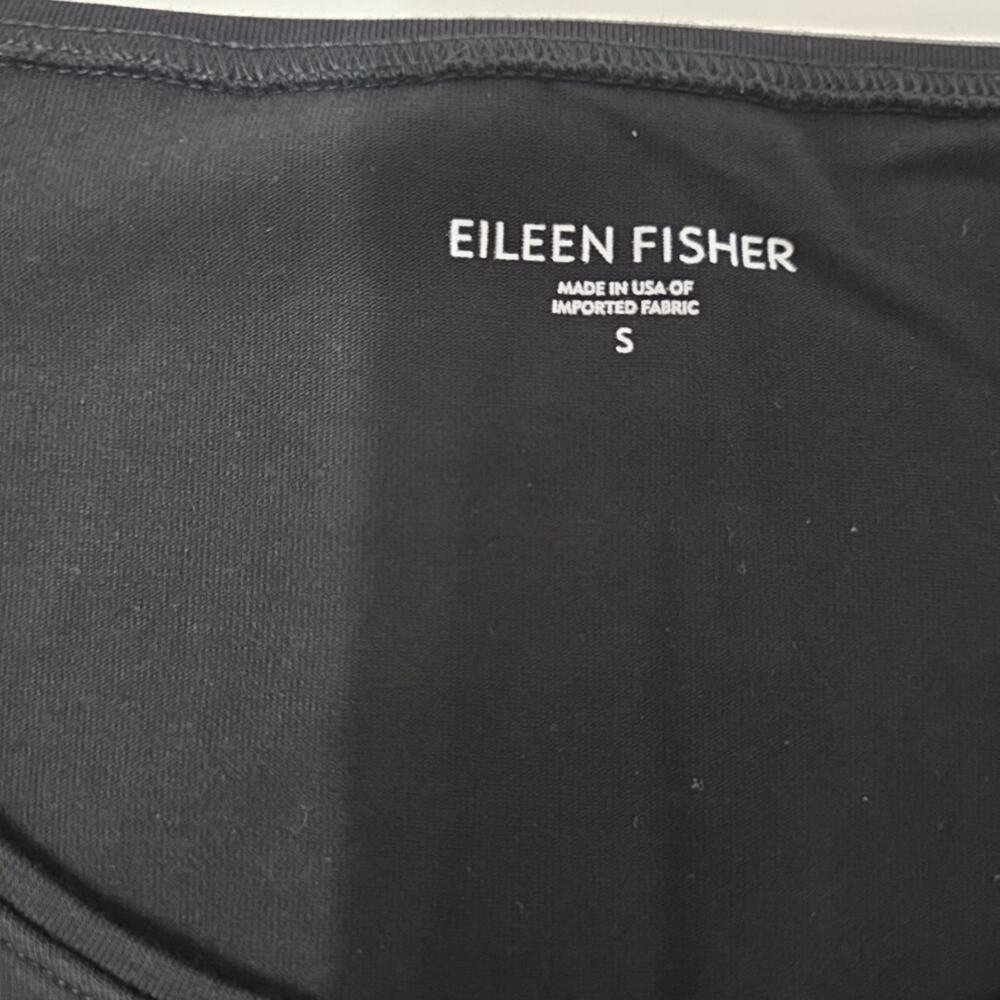 New Eileen Fisher Black Scoop Neck Organic Cotton Tank Top Blouse Size Small - Picture 6 of 7